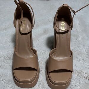 Olivia Tan Women's High Heel Platform Shoes Size 8